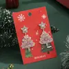 Pendientes de Navidad Transfronterizos Aguja de Plata 925 Estrella de Cinco Puntas Aleación Pendientes de Diamante Árbol de Navidad Pendientes de Diamante Rosa Venta al por mayor