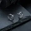 Brincos de Aço Titânio Caveira Cruzados Europeus e Americanos Estilo Retro Hip-Hop Masculino Brincos Simples Estilo Metal Joias Criativas Femininas