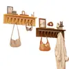 Perchero con forma de teclas de piano con estante para entrada, perchero creativo de madera maciza con gancho para pared
