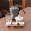 Conjunto de chá de viagem de porcelana de jade de sebo Presente Atacado High-end Express Cup One Pot Two or Three Cups Portable Outdoor Tea