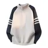 Dropshipping 8789-P47 Outono/Inverno 2025 Novo Suéter com Gola Meio-Zíper Moda Masculina Malha de Manga Longa