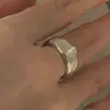 Anel Feminino Tendência Dedo Indicador Irregular Prata Anel Aberto Largo Versão Larga Elegante e Luxuoso Atacado