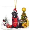 2022 Novo Produto Transfronteiriço Criativo Enfeites de Natal Cachorro Boneco de Neve Presentes de Natal Enfeites de Carro Planos em Acrílico