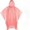 Poncho de Lluvia Desechable de Plástico para Adultos con Capucha, Impermeable Adecuado para Hombres y Mujeres, Poncho Transparente de Emergencia