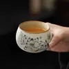 Taza de Té de Loto de la Suerte Ruyao Beige Taza de Maestro Juego de Té Kung Fu Taza Personal Especial de Cerámica para Cata de Té Taza de Invitado