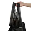 Fabricante de Shenzhen Bolso de Muñeca de Organza Encriptado Personalizado Simple y Portátil Transparente Color Sólido Borde con Candado Bolso de Mano Bolsa de Gasa