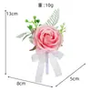 Ramillete de muñeca para novia, con rosas artificiales y tul blanco, perfecto para las damas de honor y sus grupos como decoración de muñeca
