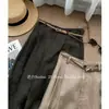 ¡En Stock Ahora! Pantalones de Lino Caqui de Pierna Ancha de Moda para Mujer de Cintura Alta Adelgazantes Relajados de Pierna Recta Casuales