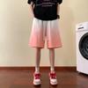 Pantalones cortos deportivos de algodón para hombre, nuevos pantalones de verano con degradado, ropa exterior, pantalones casuales sueltos de seda de hielo americana