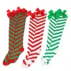 Calcetines Transfronterizos con Lazo Navideño, Rayas de Caramelo, Rayas Diagonales Blancas y Rojas, Calcetines Hasta la Rodilla, Accesorios para Fiesta de Baile, Suministro Directo de Fábrica