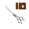 Tijeras para el aseo de mascotas Tijeras para cortar el pelo de perro Juego de tijeras de recorte negras desmontables de 7 pulgadas Tijeras curvas Tijeras para mascotas