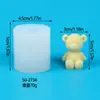 Molde de vela de aromaterapia DIY, muñeco de oso tridimensional de dibujos animados, oso de pie, creativo cubo de hielo, decoración de yeso, molde de silicona