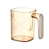 Taza de enjuague bucal transparente de lujo ligero, taza de enjuague bucal simple para parejas con asa, vaso para cepillo de dientes, vaso para cepillarse los dientes de estudiante, venta al por mayor de fábrica