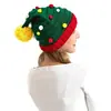 Decoração de Natal Transfronteiriça Chapéu de Lã Presente para Adultos Papai Noel Chapéu de Tricô Listrado Vermelho e Verde