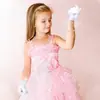 Guantes Cortos de Satén de Nuevo Estilo Transfronterizos para Niñas de las Flores, Joyería de Perlas de Moda Europea y Americana, Set de Cuatro Piezas de Collar de Rendimiento para Niñas