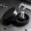 Tornillo de mano con rosca recta y cabeza redonda de 26 mm-m6 de fábrica de Dongguan, tornillo con mango de plástico, perno de ajuste de cabeza de plástico