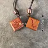 Talisman da Montanha Longhu Madeira de Jujuba Natural Atingida por Raio Amuleto de Luz Dourada Colar com Pingente de Cinábrio Chaveiro
