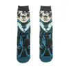 Calcetines de algodón para hombre de comercio exterior, calcetines de tubo largo con personalidad, calcetines de animación de dibujos animados, calcetines de algodón de dibujos animados, calcetines de tendencia del rey esqueleto