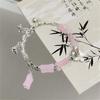 Pulsera de Mariposa con Dijes Morados Dulces Popular de Venta Caliente al por Mayor Estilo Hada Morada Estrella y Luna Transparente como el Hielo Pulsera para Mejor Amiga