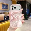 Funda para Teléfono de Mármol Fluido Más Vendida Transfronteriza para Apple 18Pro Modelo Nuevo con Ventana Grande, Funda de Silicona Líquida Estilo Ins