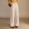 Elegantes y versátiles pantalones de pierna ancha de mezcla de lana para mujer, nueva colección otoño/invierno 2026, de cintura alta, estilizan, elegantes y casuales