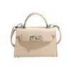 Bolsa Feminina Transfronteiriça 2024 Nova Moda Europeia e Americana Bolsa Kelly Rachada Texturizada Nicho Feminina para Comutar Bolsa Transversal