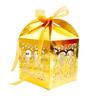 Caja de dulces de boda europea, caja de dulces de boda creativa hueca con láser, caja de chocolate rosa, venta al por mayor de Shenzhen