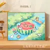 Línea de Camping Cachorro Dibujo Animado Fondo Anime Tela Colgante de Pared Habitación de Estudiante Decoración de Dormitorio Pintura al Óleo Digital