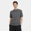 ¡Guau, top de punto a rayas de línea irregular suelta hecho a medida para hombre, camiseta ligera de manga corta para verano, ajustada a la cintura