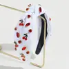 Moda Europeia e Americana Nova Faixa de Cabeça de Aba Larga com Nó, Faixa de Cabeça de Luxo Leve com Strass Morango Limão Cereja, Acessório de Cabelo para Sair