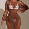 Aliexpress Nova Moda Comércio Exterior Transfronteiriço Feminino Vazado Franja Saída de Praia Manga Longa Saída de Praia