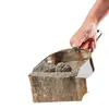 Pala para arena de gato de acero inoxidable, pala para arena de gato de tofu y arena mixta, pala metálica de agujero fino grande para excrementos de arena mineral