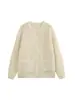 Cardigan estilo preguiçoso mais vendido da marca Z no AliExpress, versátil para moda transfronteiriça europeia e americana, roupas casuais femininas na cor off-white, ZA