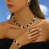 Joyas de Venta Caliente Transfronterizas Elegante Aleación de Zinc Espiral Caracol Collar Pulsera Pendientes Anillo Conjunto de Joyas