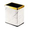 Papelera de Huecos para el Hogar Cubo de Almacenamiento Cuadrado de Doble Capa Piel PU Oficina Moderno Sencillo Dormitorio Cocina Baño