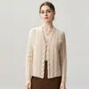 Cardigan de Punto de Cachemira Nuevo Otoño e Invierno Moda Color Sólido Simple Agradable al Tacto Holgado Adelgazante de un Solo Botón para el Viaje Diario de Mujer