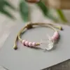 Jingdezhen Navidad Cerámica Cuerda Trenzada Pulsera Animales de Dibujos Animados Cuerda de Mano Joyería al por Mayor para Atracciones Turísticas Nicho Lujo Ligero