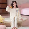 Pijama para Niñas 2026 para Primavera y Otoño, Algodón Nube Manga Larga Estilo Delgado, Ropa de Casa Elegante de Otoño para Niños y Bebés Niñas