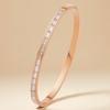 Pulseira de Aço Inoxidável Eletrogalvanizado com Zircônia Micro-Cravejada e Diamantes Completos, Fivela, Aço Titânio, Pulseira Feminina, Moda, Luxo Leve, Pulseira Sofisticada