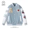 Uniforme de beisebol transfronteiriço retrô americano primavera e outono jaqueta bordada para jovens jaqueta de casal masculina outlet de fábrica