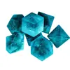 Conjunto de Dados de 7 Peças Aquamarina Fosca Burst para Dungeons and Dragons Jogo de Mesa Multilados Cristalinos Dados Dnd Dados Burst