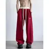 Calça Jogger Cinza Larga Tendência Masculina Primavera e Outono 2024 Nova Estilo Americano Solta Reta Casual