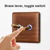 Palanca de comercio exterior interruptor basculante nórdico estilo industrial dos controles simples enchufe de interruptor simple doble material de madera maciza doméstico 86