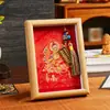 25 Años Nuevo Marco de Fotos Thangka Impreso de Alta Definición Mesa Hecho a Mano Núcleo de Pintura Dorada y Plateada Adornos del Dios de la Riqueza y Bodhisattva