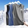2025 Nueva Camiseta Chaleco de Seda de Hielo para Hombre Verano Holgada Deportiva Fitness Secado Rápido Sin Mangas Chaleco Camiseta Fina