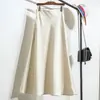 Falda de Satén de Alta Gama Estilo Francés para Mujer, Versión Extendida, Tiro Alto, Adelgazante, Línea A, Ceñida a la Cadera, para Personas Altas, Verano 2026