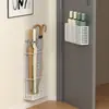 Estante para paraguas, soporte de pared para paraguas doméstico sin taladro, estante mágico para entrada, soporte para paraguas ultradelgado