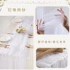 Tecido para Vestido de Casamento em Malha com Miçangas, Tecido para Vestido Hanfu Tridimensional Estilo Fada, Caminho de Mesa, Presente de Lembrança