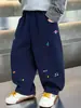 2232 Pantalones de Punto de Otoño para Niños 2026 Nuevo Estilo Coreano Pantalones Curvos de Moda para Niños Primavera y Otoño Casuales Rectos
