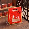 Caja de Regalo Portátil de Año Nuevo con Apertura de Ventana Rojo Toffee Caramelo Turrón Copo de Nieve Pastelería Galleta Bolsa de Empaque